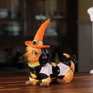 Blue Sky Halloween “Trick Or Treat” Dachshund Doxie Wiener Dog 12”New With Tags